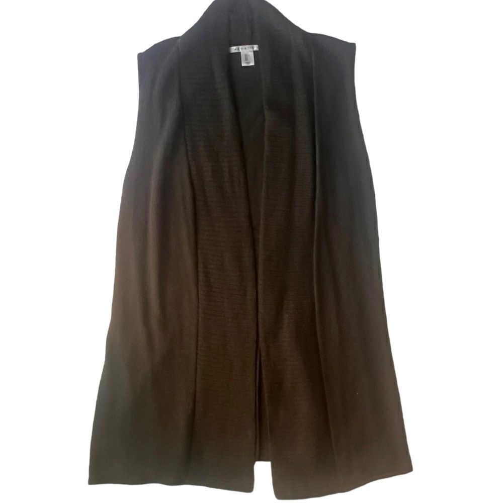 Max Studio Women's Knit Cardigan Wool Blend Vest Open Front Olive Green Size  L